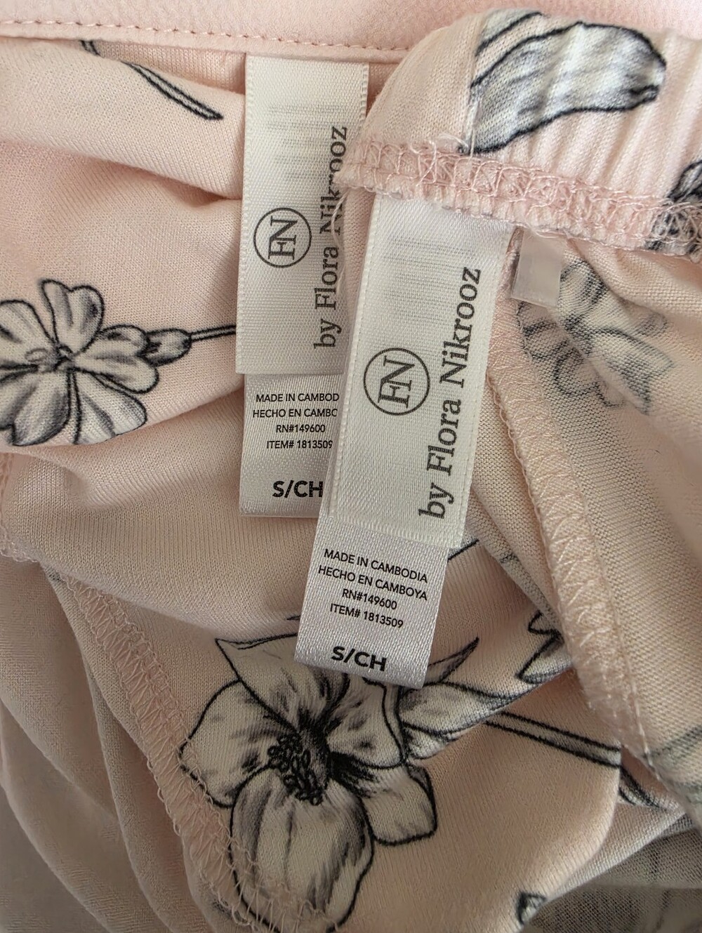 Flora Nikrooz Womens 2 Piece Satin Trim Notch Collar Pajama Set - Pink Size S - Picture 5 of 5